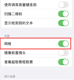 德昌苹果手机维修网点分享iPhone如何开启九宫格构图功能