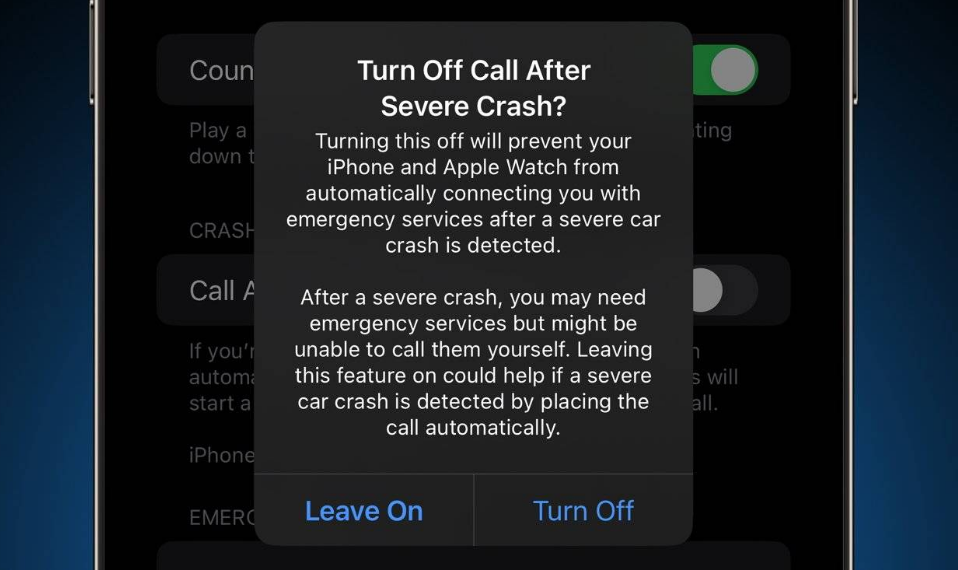 德昌苹果14维修分享 iPhone 14 和 Apple Watch 上关闭崩溃检测 