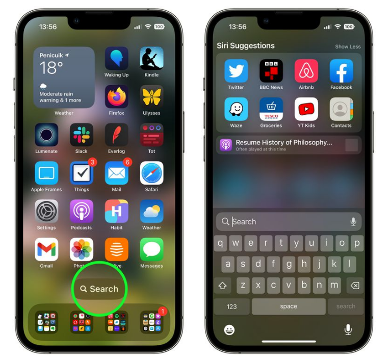 德昌苹果手机维修分享升级到 iOS 16 后，如何删除主屏幕上的搜索按钮 